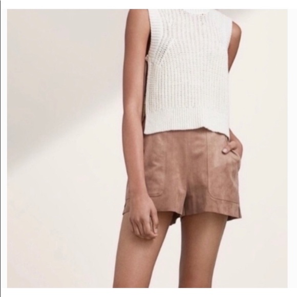 Aritzia Bossier faux suede shorts with pockets - Picture 2 of 6